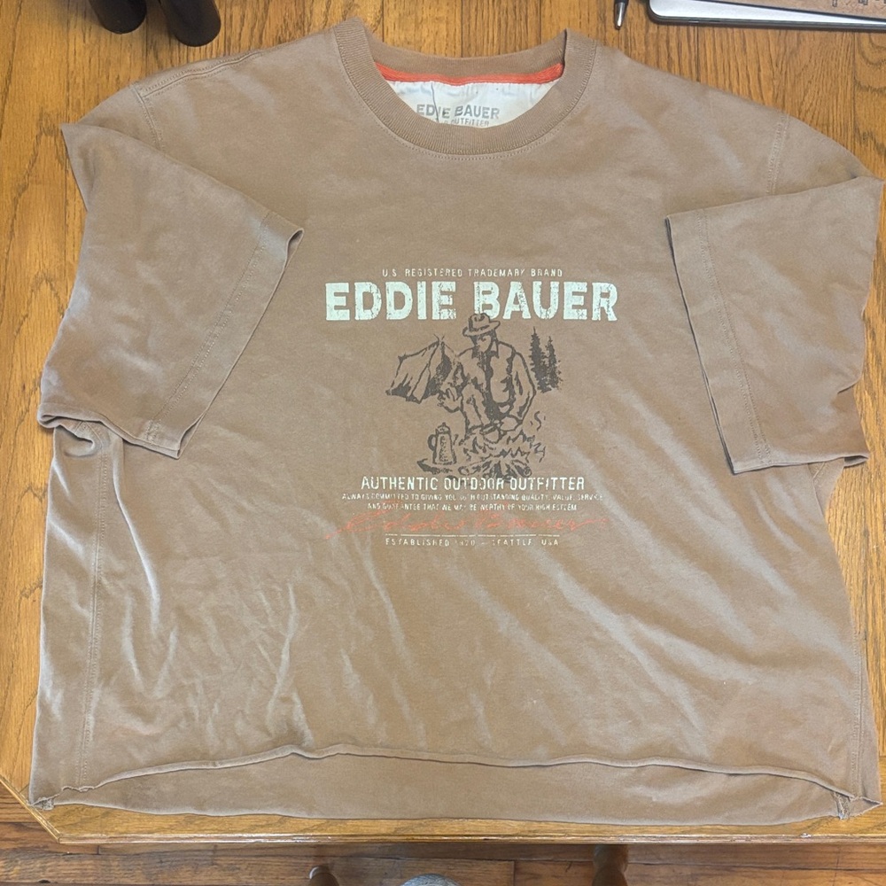 Eddie Bauer Tan and Coral Tee